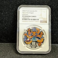 2024 P125 Australia $1 Silver Year of the Dragon Colorized NGC PF 70 Ultra Cameo