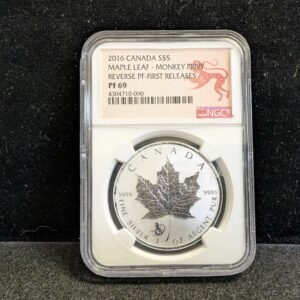 2016 $5 Canada Maple Leaf Monkey Privy Reverse PF NGC PF 69 First Releases