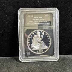 1870-CC Seated Liberty Dollar Proof 1 oz .999 Silver Bradford Exchange Mint